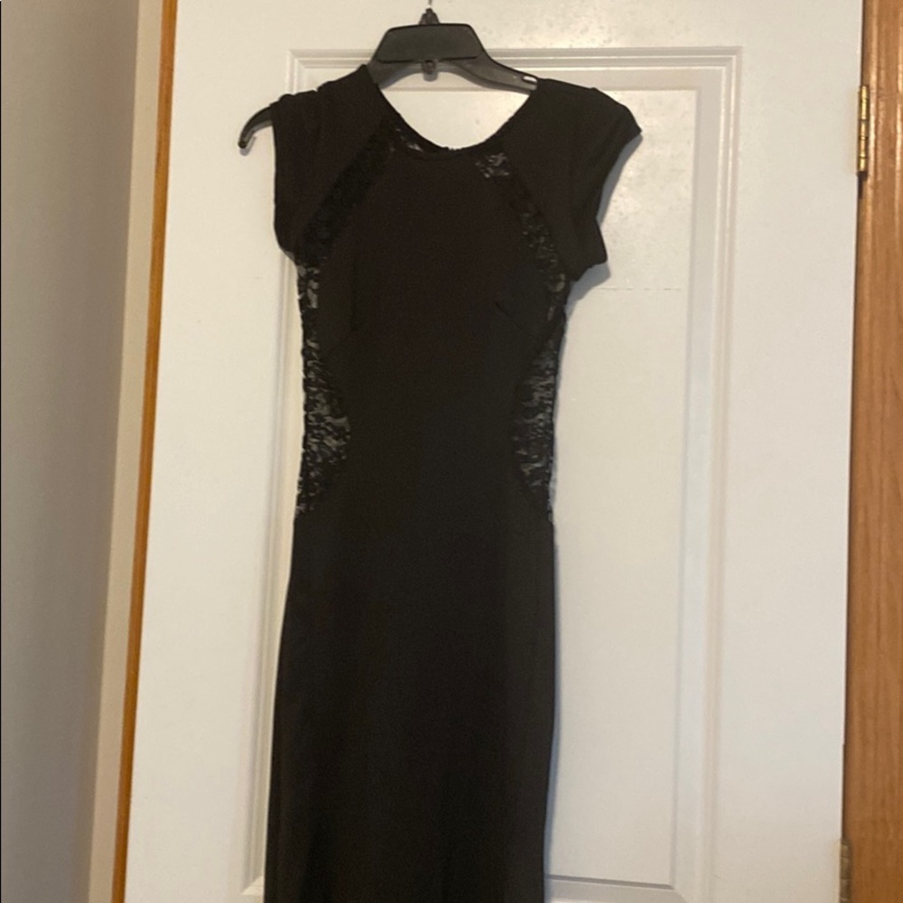 Black Lace Stretch Evening Dress From London